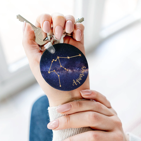 Zodiac Keyring - Personalised Star Sign Constellation Gift For Her