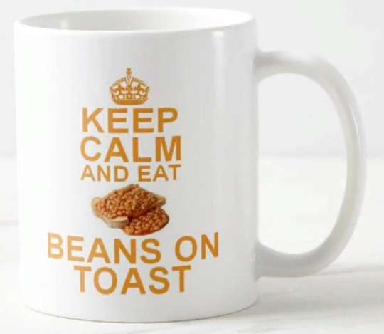 Keep Calm & Eat Beans On Toast ~ Mug Heinz Baked Beanz Lovers Carry On Style 11Oz Gift Mugs + Optional Coaster