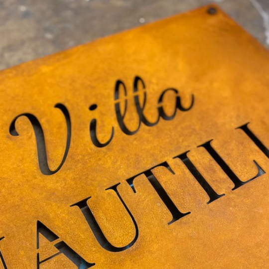 Corten Steel Sign, Rusty Steel, Metal Signs For Business - Corten, Weathered Steel Signs, Industrial Look Looks Sign