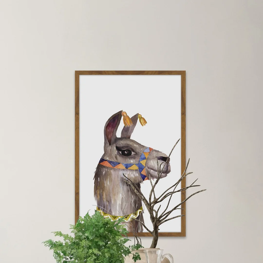Llama Party - Picture Frame Graphic Art Print on Paper