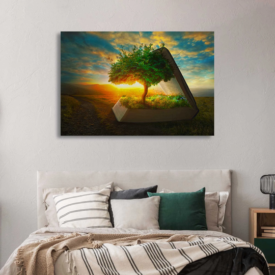 Tree Of Wisdom Canvas Prints, Giclée Hanging Wall Decor, Modern Art Nature Artwork, Living Room Prints Framed