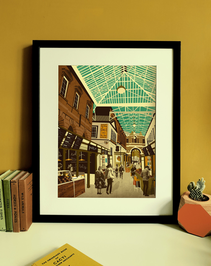 Bristol St Nicholas Market Illustration Poster A3