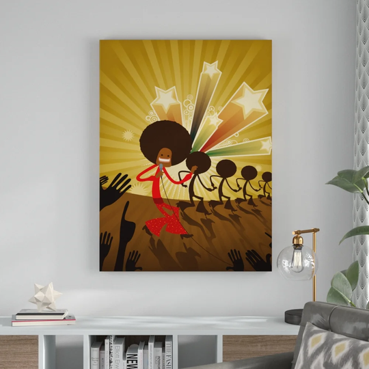 Retro Singer Framed Graphic Art on Canvas