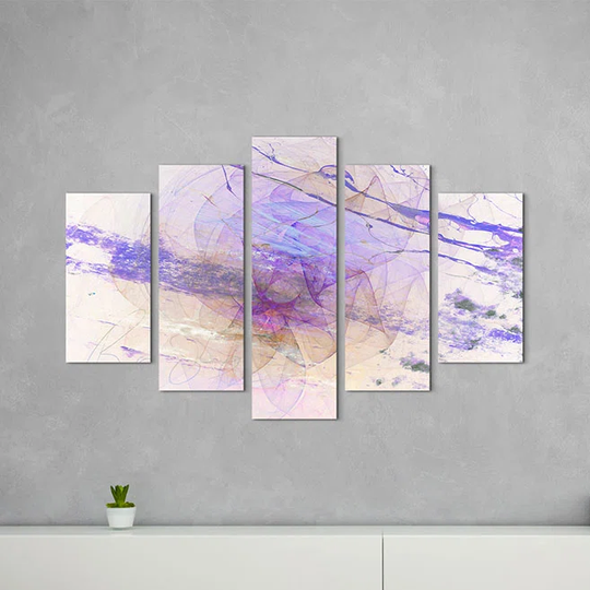 Enigma Sculpture 1345 Abstract 5 Piece Graphic Art Print Set on Canvas