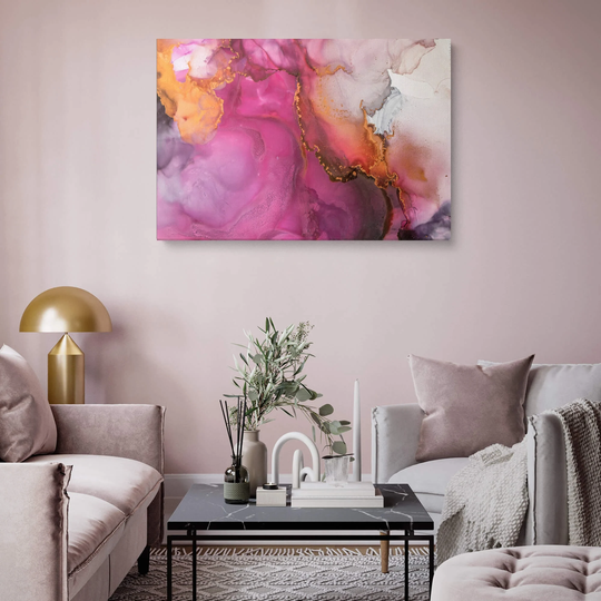 Abstract Large Canvas Prints Pink Clouds Print, Giclée Hanging Wall Decor, Modern Art
