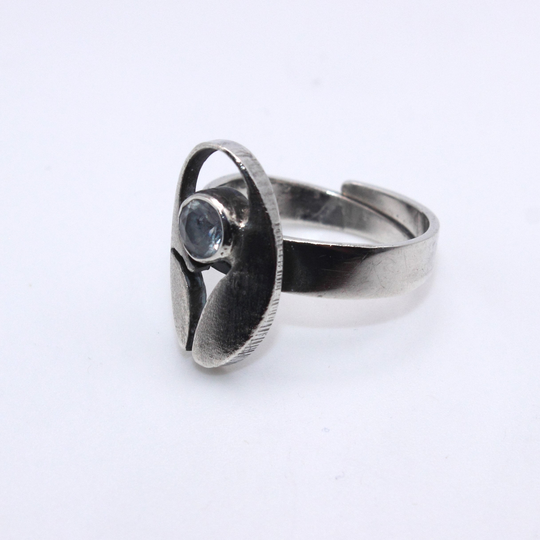 Karl Laine For Sten & | Finland - Adjustable Finnish Sterling Silver & Rock Crystal