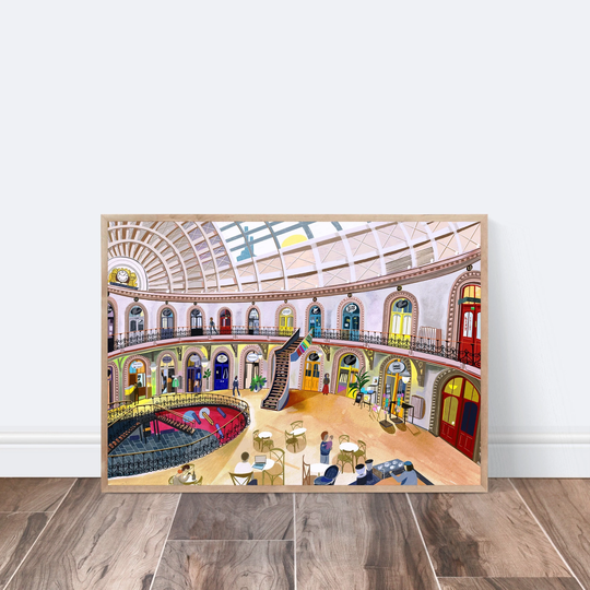 Leeds Corn Exchange, Print, UK Artwork, Call Lane, Christmas Gift, Poster, A4, A3, A2