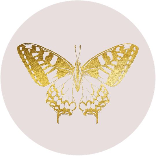 Golden Butterfly Graphic Art Print on Glass
