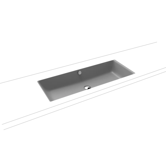Puro Cool Grey Steel Enamel Rectangular Under Counter Bathroom Sink