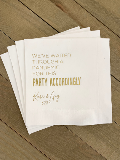 Personalized Napkins Wedding Custom Monogram Pandemic Rehearsal Dinner Beverage Cocktail Luncheon Guest Towels Available
