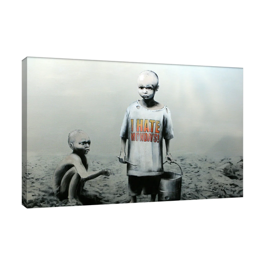 I Hate Mondays by Banksy - Wrapped Canvas Graphic Art Print