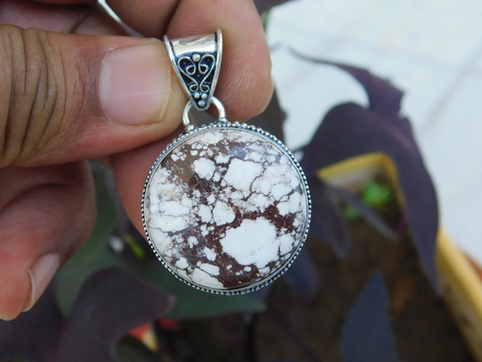 Natural Wild Horse Magnesite Pendant Sterling Silver Pendantwild Horse Turquoise Pendantamerican Jewelryunisex Jewelry Nj163