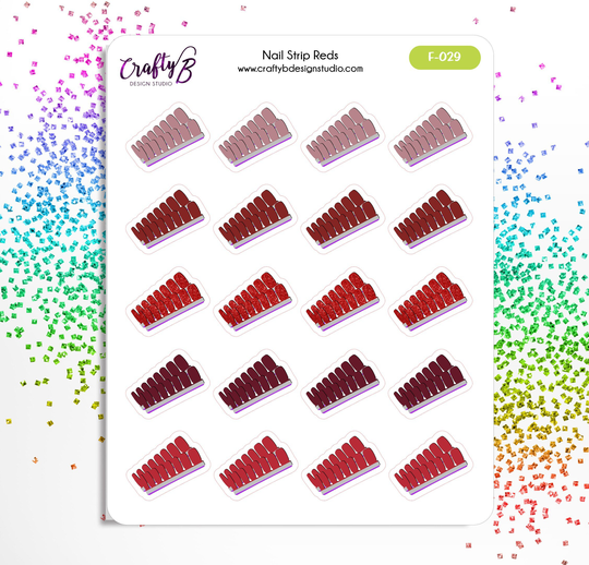 Nail Strip New Mani Reds | Color Street Sticker Deco Decorative Stickers Reminders Functional Planner Plan