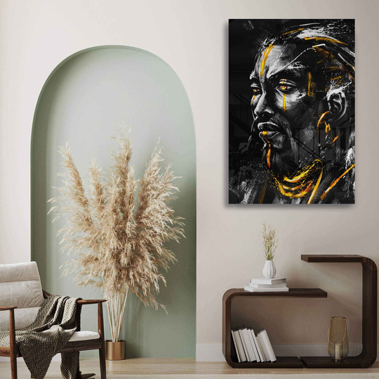 Glass Wall Art African Chief Tempered Acrylic Prints Large Portrait Paintings Modern