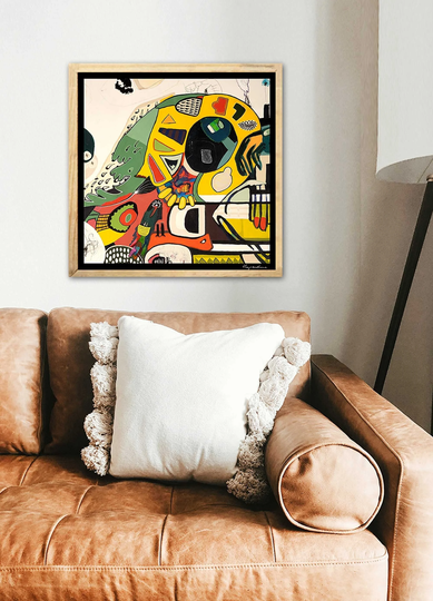 Modern Contemporary Artwork, Acrylic Painting , Abstract Colorful Graphic Art, Bright Color Print, Office Room Wall Figurative, Yellow
