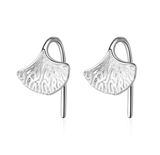 Ginkgo Leaf Earrings 925 Sterling Silver , Handmade, Gift Of Love Hope