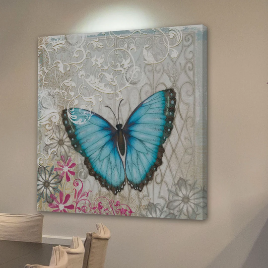 A Light Blue Butterfly by Alan Hopfensperger - Wrapped Canvas Graphic Art Print