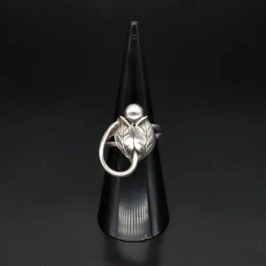 Georg Jensen Ring By Frederik Lunning - Usa Hand-Wrought Sterling Silver Tulip Size K/5.5 50.25 Free Delivery