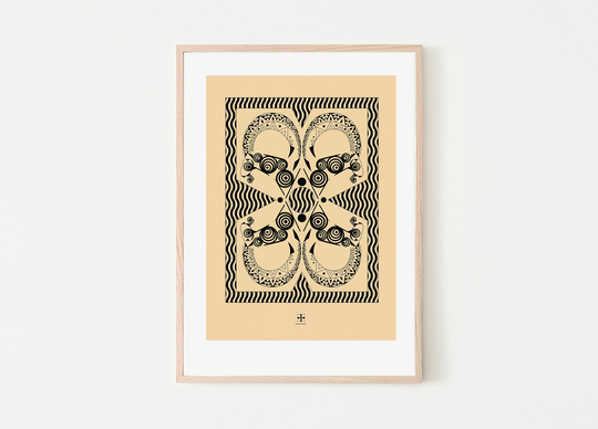 Hellenic Collection Poster, Part 1, Greek Ornament Poster On Enhanced Matte Paper, Goat Kri-Kri in A Pattern, Minimalistic Design, Geometry