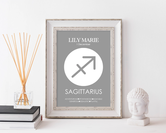 Personalised Sagittarius Zodiac Print