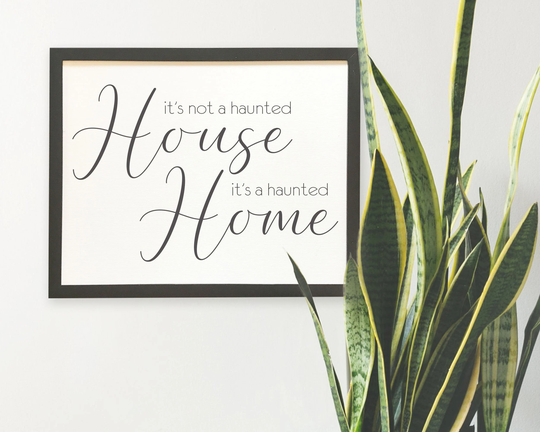 Haunted House Decor, Sign, Funny Decor Decoration, Gothic Home Ghost Paranormal Art, Sign