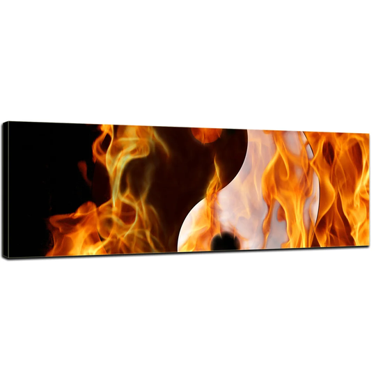 Ying Yang Fire Framed Graphic Art on Canvas