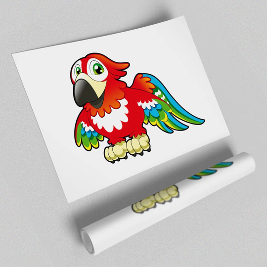 Little Parrot Children's - Graphic Art Print on Paper