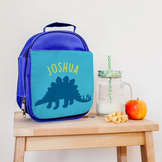 Personalised Dinosaur Lunch Bag, Back To School Supplies, Name Box For Kids Nursery Toddlers