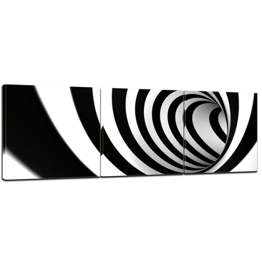 3D Vortex Abstract 3-Piece Graphic Art on Canvas Set