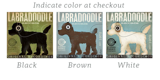 Labradoodle Dog Records Original Graphic Art Giclee Archival Print By Stephen Fowler Pick A Size