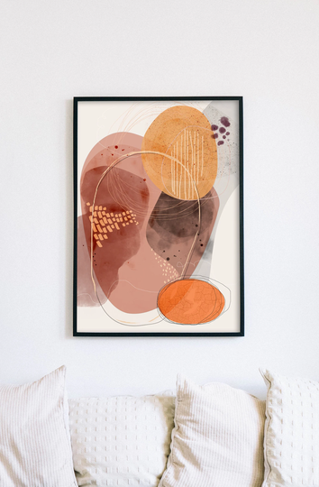 Chasing Shadows, Large Wall Art Print, Colorful Art, Contemporary Neutrals, Abstract Landscape Art, Nature Art Print, Mixed Media