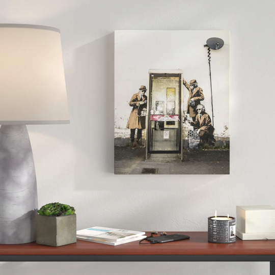 Spy Booth by Banksy - Wrapped Canvas Graphic Art Print