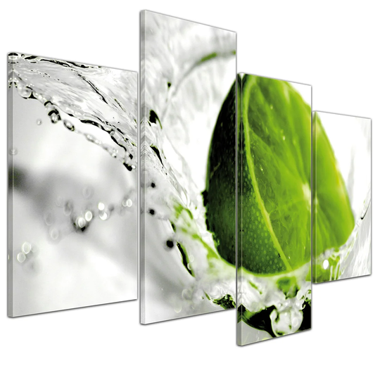 Lime 4-Piece Graphic Art on Canvas Set