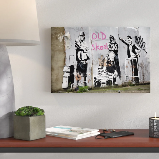 Old Skool by Banksy - Wrapped Canvas Graphic Art Print