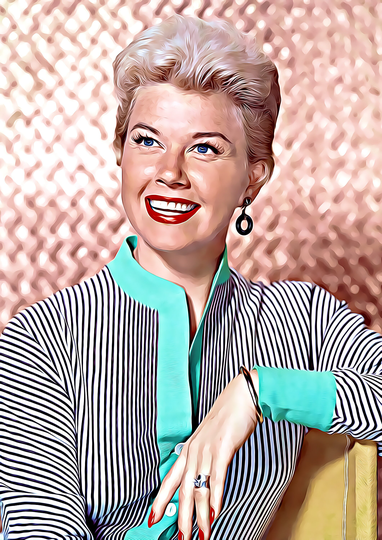 Doris Day Unique Graphic Art Illustration Print 01 | A4 Size - 210 X 297mm 8.5" 11.75