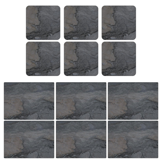 Pimpernel Midnight Slate Design Placemats and Coasters Set of 6