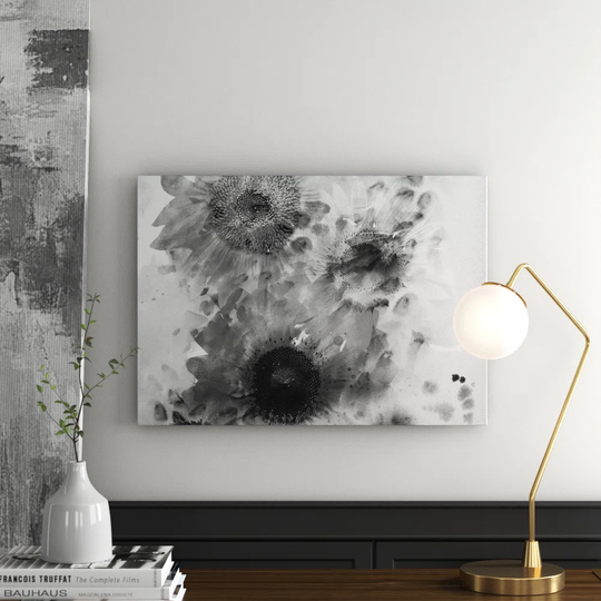 Sunflower Blossoms Graphic Art Print on Canvas