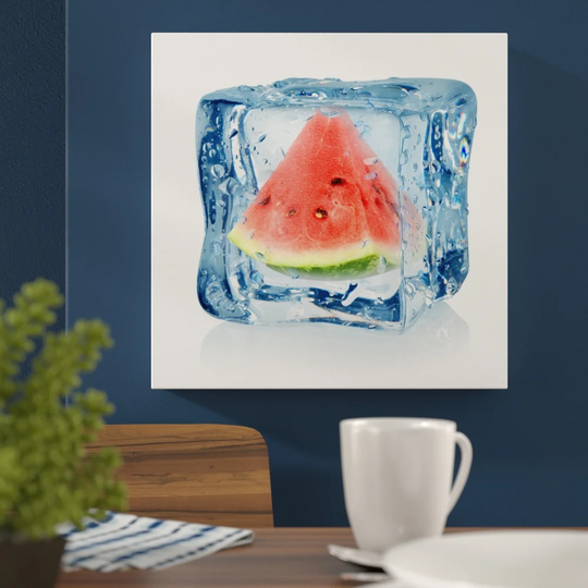 Ice Cube Watermelon Framed Graphic Art