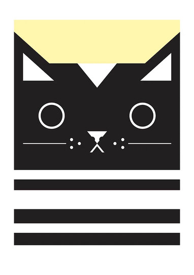 'Pastel Cat' by Dicky Bird Graphic Art