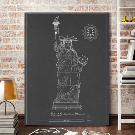 Statue of Liberty by Tina Carlson - Wrapped Canvas Graphic Art Print