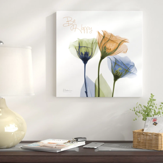 Gentian Be Happy - Wrapped Canvas Graphic Art Print