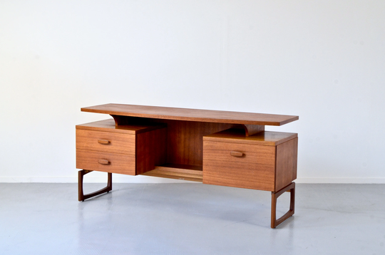 Midcentury G Plan Floating Top Teak Desk. Vintage Modern/Retro Scandinavian /Danish Style