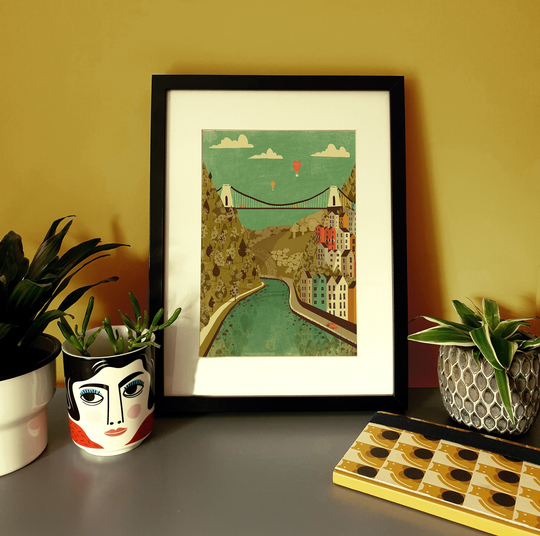 Bristol Clifton Suspension Bridge Illustration Print A4