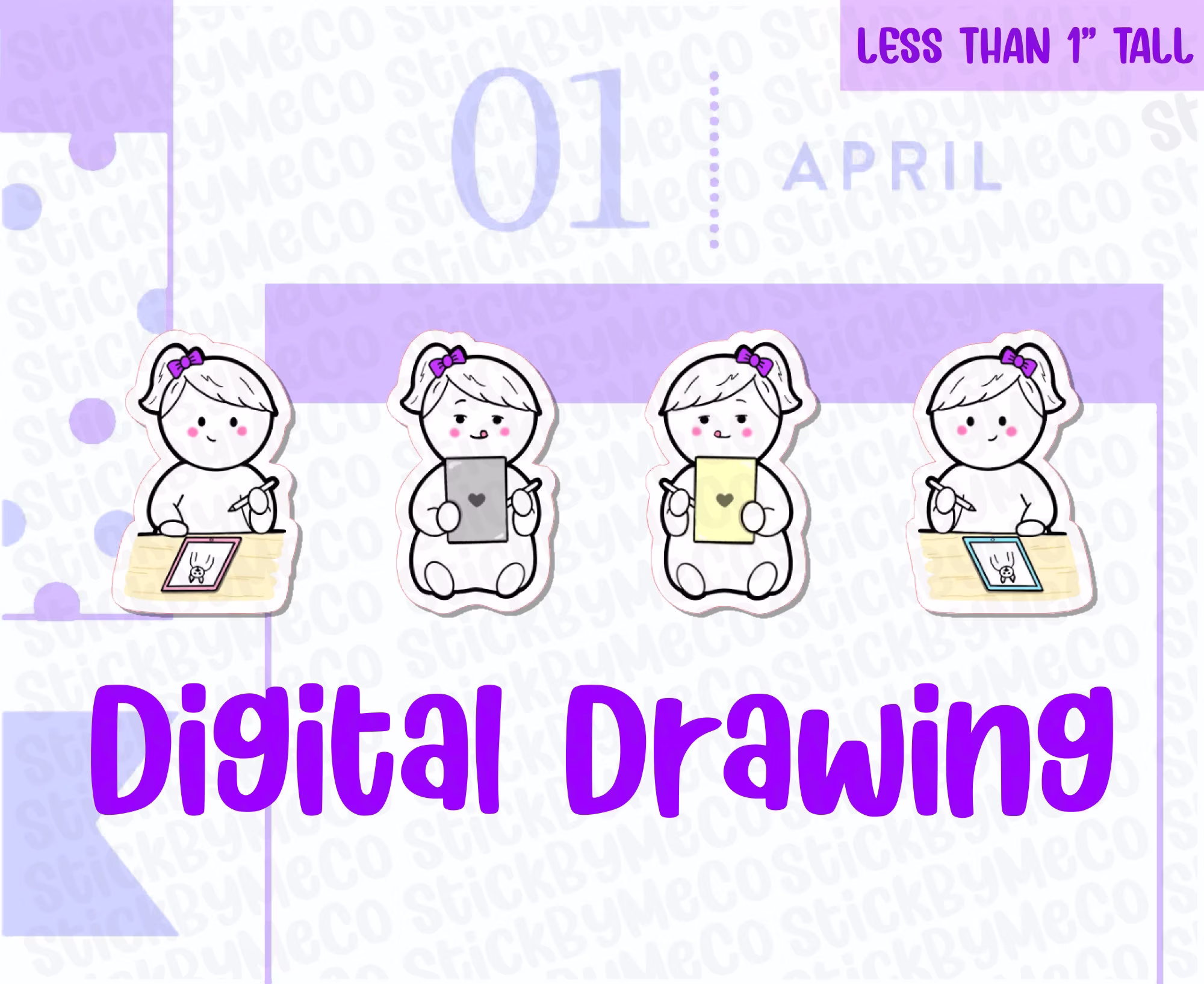 Digital Drawing Planner Stickers, Ipad Planner Stickers, Procreate Illustrating Tablet Art