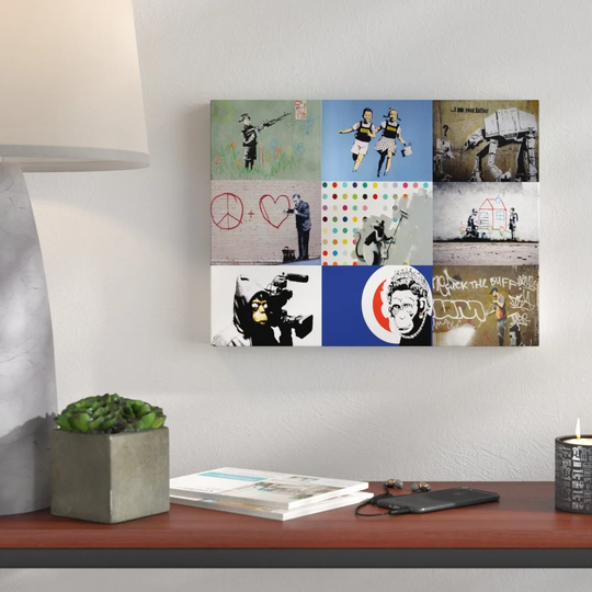 Banksy Momtage I by Banksy - Wrapped Canvas Graphic Art Print
