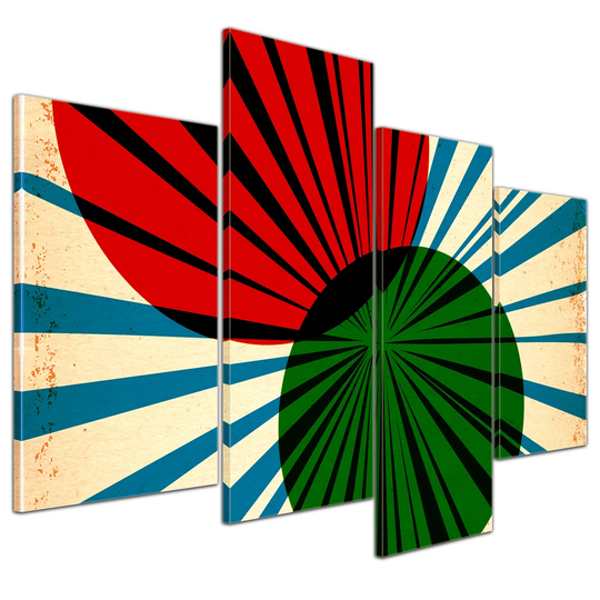 Retro Style Poster II 4 Piece Graphic Art on Canvas