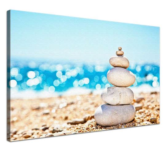 Stones Blue Graphic Art Print on Canvas