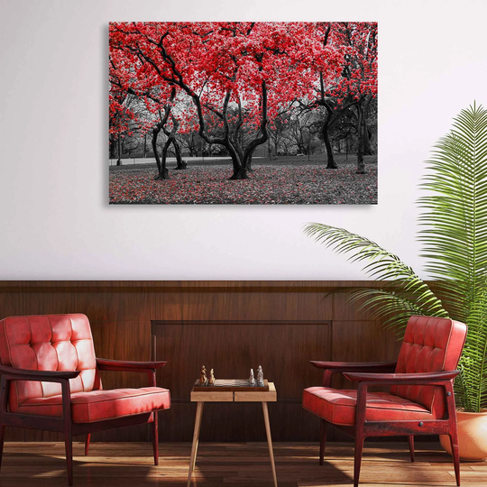 Red Maple Tree Canvas Art Prints, Giclée Wall Decor, Modern Nature Prints Framed, Living Room Decor