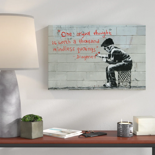 One Original Thought by Banksy - Wrapped Canvas Graphic Art Print