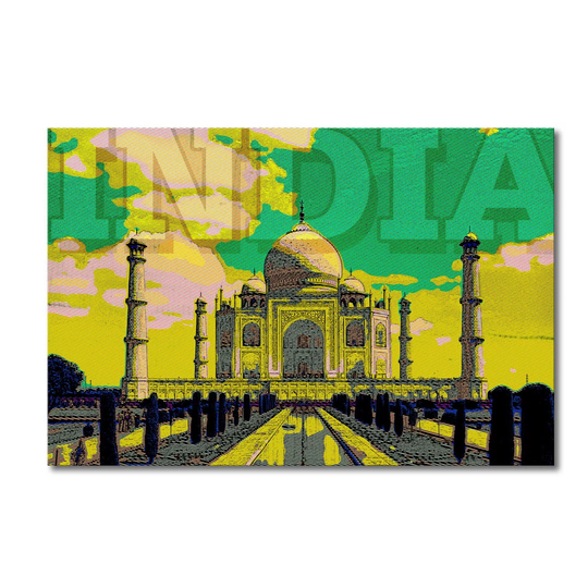 Taj Mahal Graphic Art on Canvas